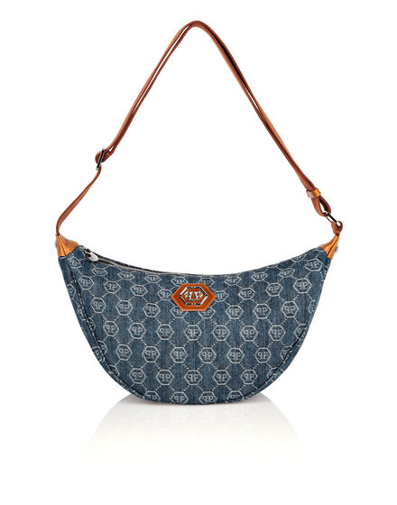 Denim Medium Shoulder Soft Bag Monogram