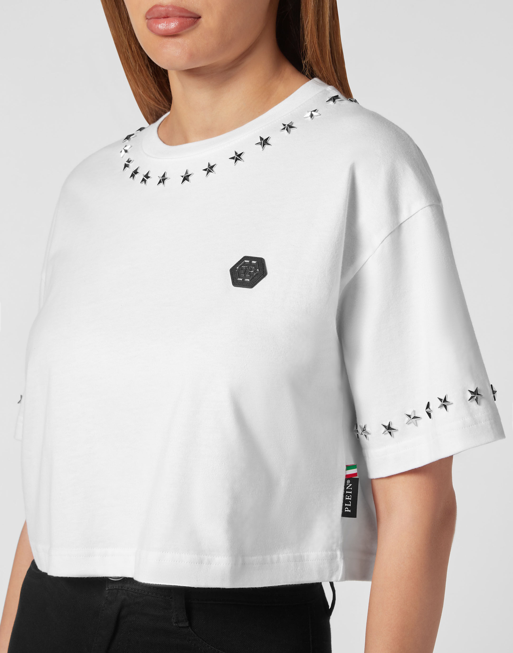 Cropped T shirt Stars Philipp Plein