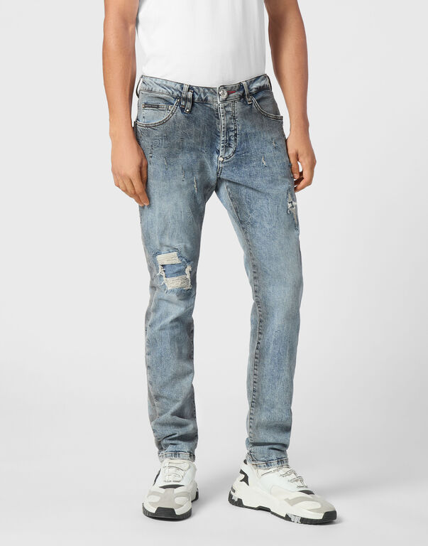 Denim Super Straight Cut Fit Trousers Cars Racing