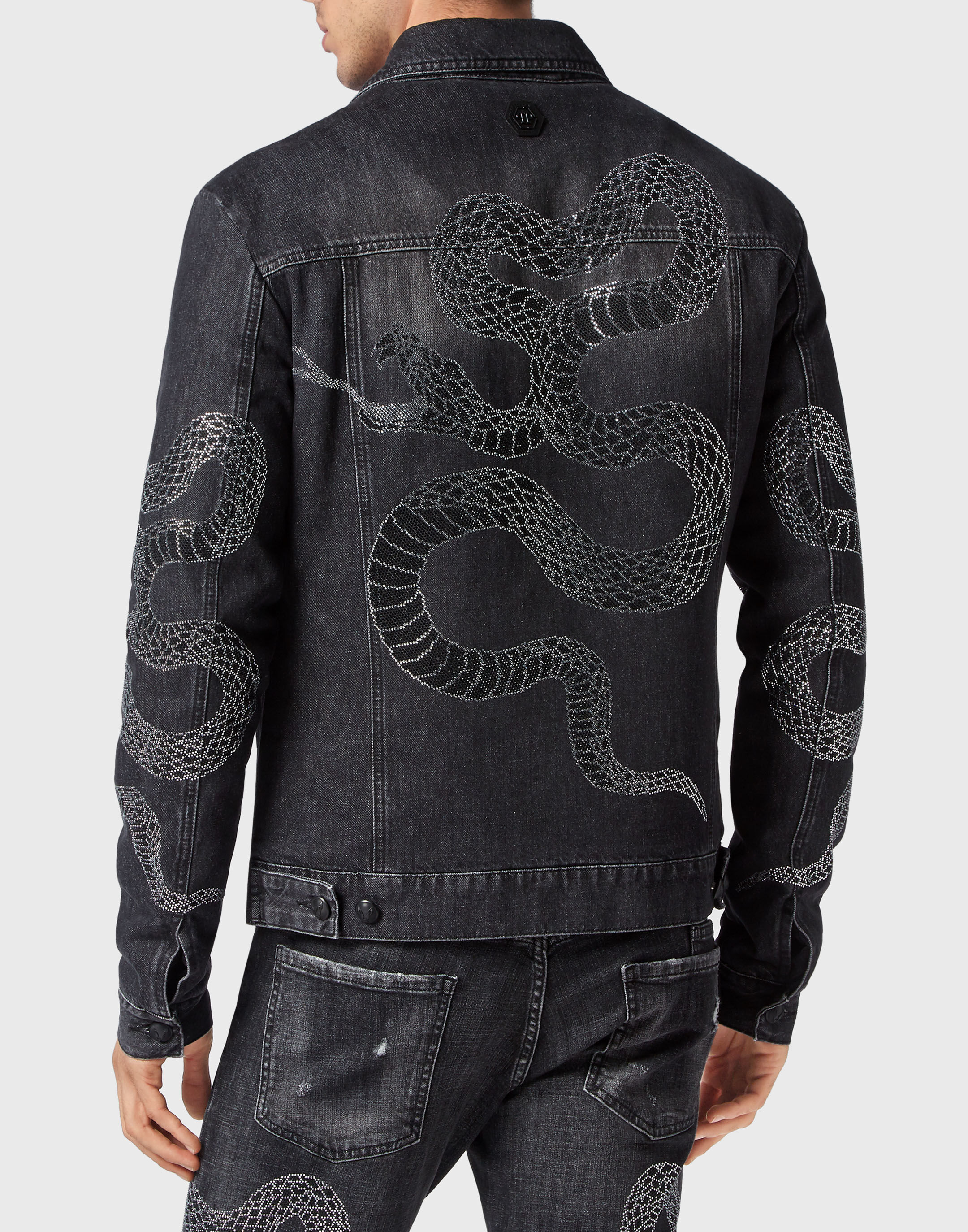 Amiri snake denim jacket new arrivals