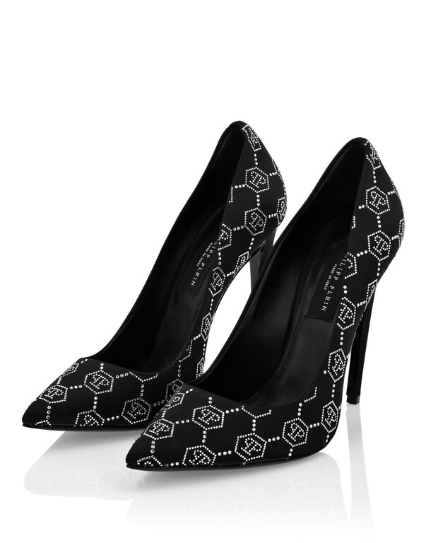 Satin Decollete Hi-Heels Strass Monogram