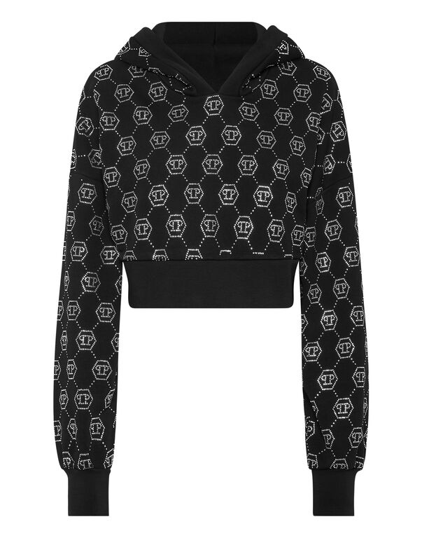 Cropped Hoodie Sweatshirt Monogram