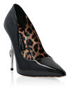 Skull Heel Patent Leather Pumps