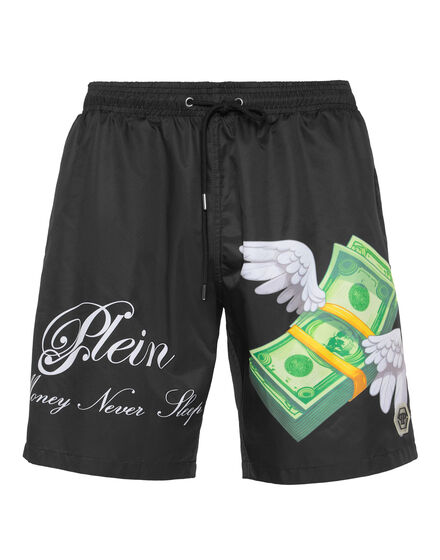 Nylon Jogging Shorts Flying Money