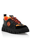 LO-TOP SNEAKERS MIX MATERIALS HEXAGON NEON