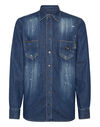 Denim Shirt Long-Sleeve Skull&Bones