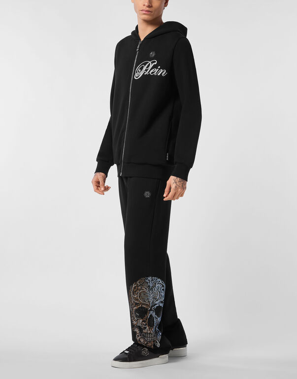 Fleece Hoodie Sweatjacket Degrade' Skull