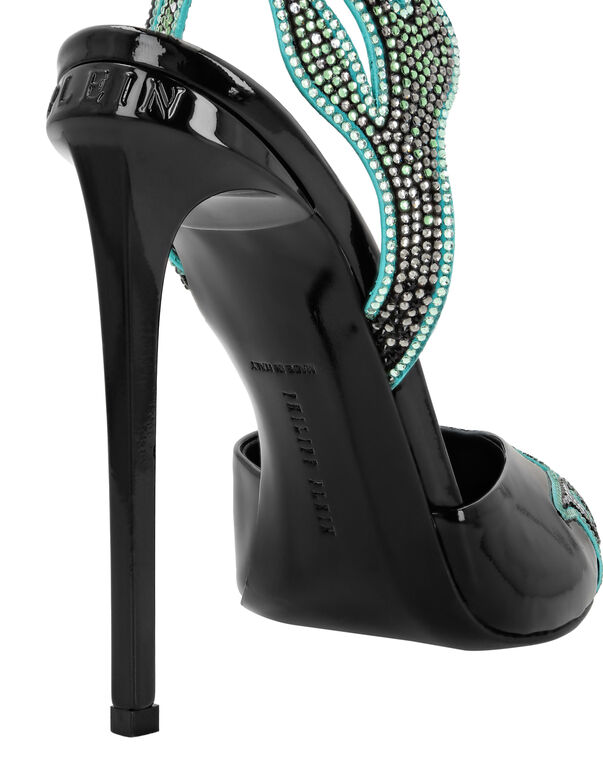 Leather Slingback High Heels 12 Flame