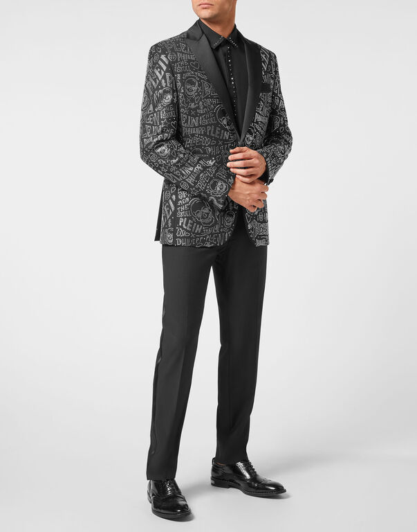 Velvet Blazer Lord fit Skull and Plein with Crystals