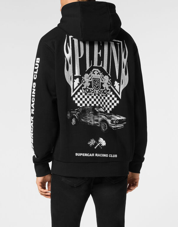 Hoodie Sweatshirt LS Strass Flame Racing