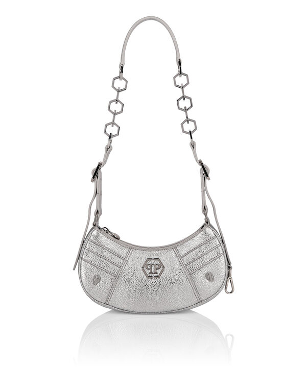 Deer Embossed Shimmer Leather Shoulder Bag