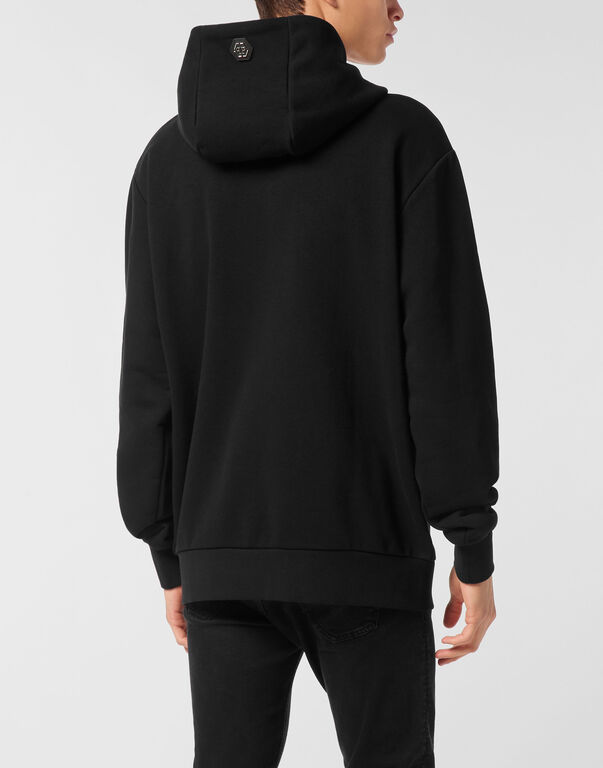 Fleece Hoodie Sweatshirt Degrade' Skull