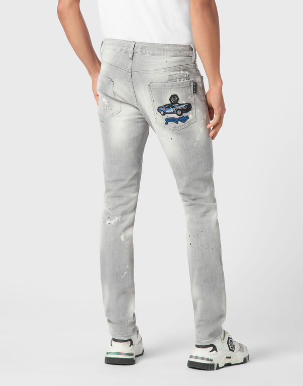 Denim Super Straight Cut Fit Trousers Cars Racing