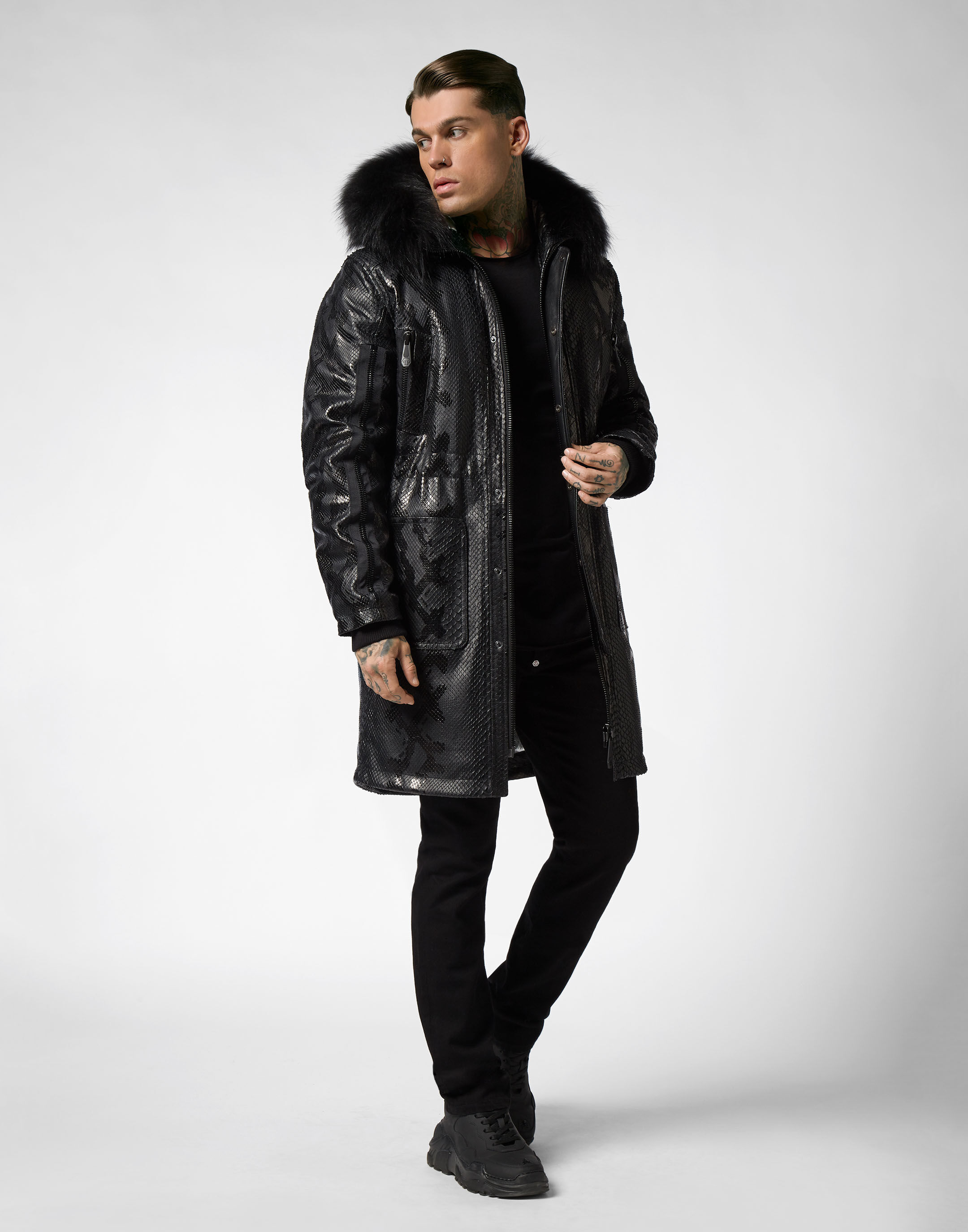 Long Coat Pyton Zipped Philipp Plein
