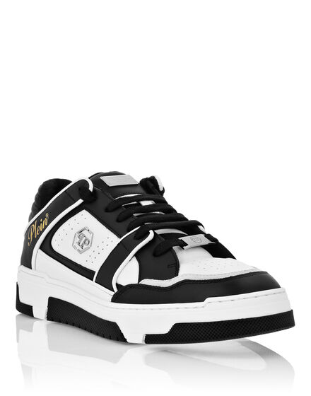 Mix Leather Lo-Top Sneakers Hexagon
