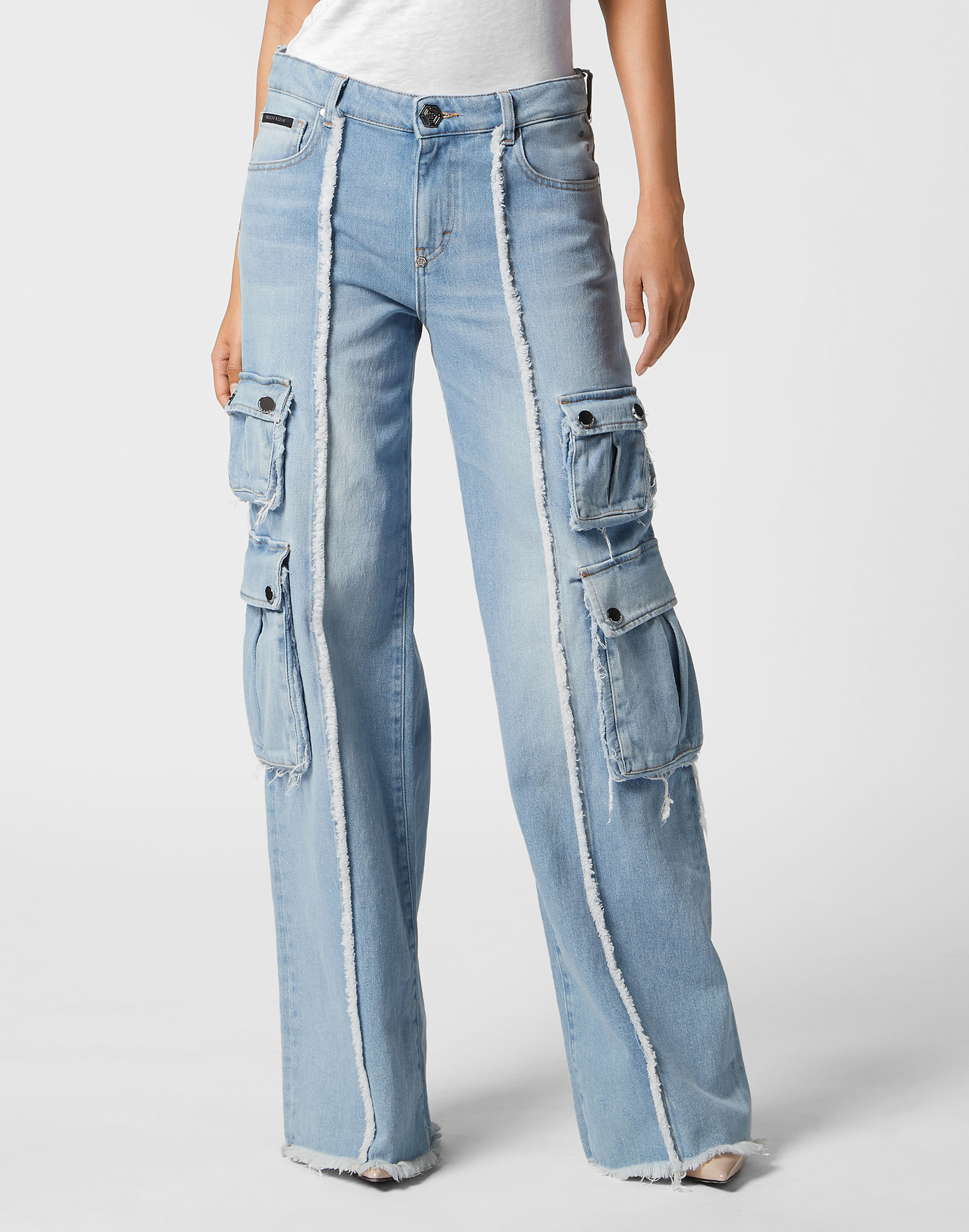 Denim Cargo Trousers Philipp Plein