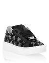Satin Lo-Top Sneakers Monogram Strass