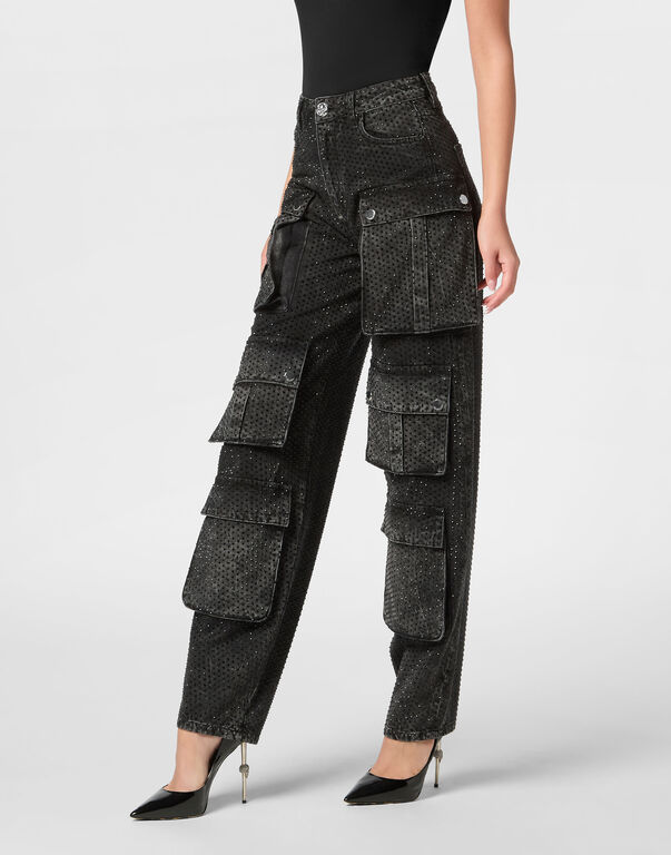 Denim Cargo Trousers Srtass