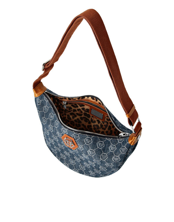 Denim Medium Shoulder Soft Bag Monogram