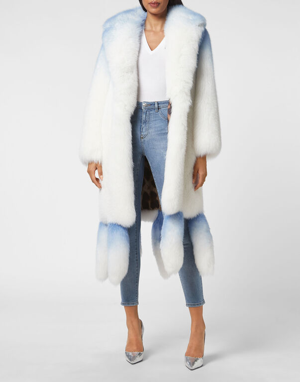 LONG SILVER FOX COAT