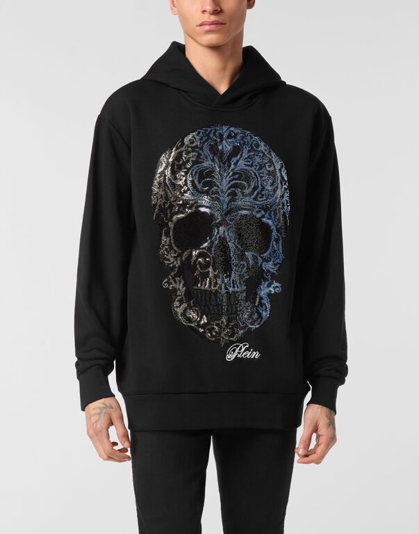 Fleece Hoodie Sweatshirt Degrade' Skull