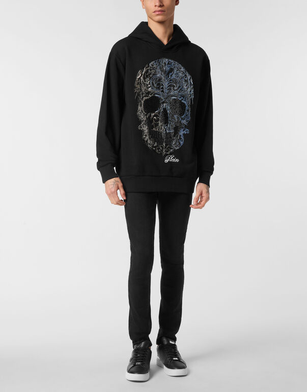 Fleece Hoodie Sweatshirt Degrade' Skull