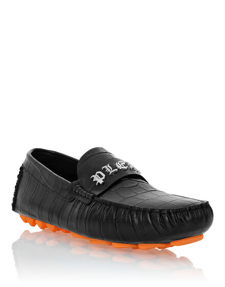 Printed Crocco Leather Drivers Shoes