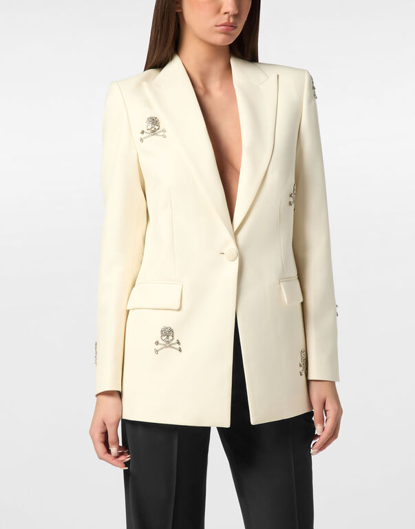 Blazer Boyfriend Fit Skull Strass