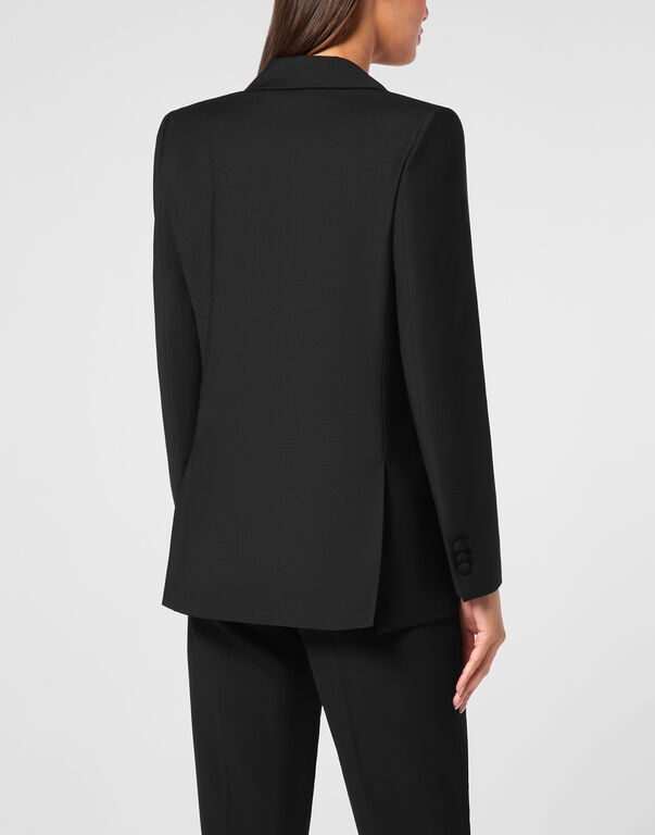 Wool Boxy Blazer Strass Monogram