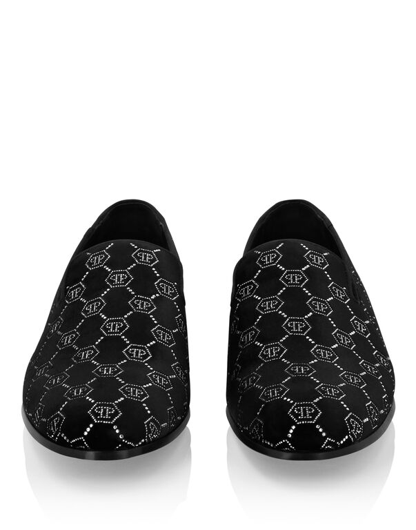 Velvet Loafers Strass Monogram