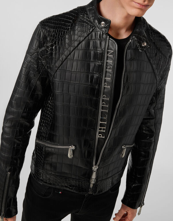 Leather Crocodile Jacket  Luxury