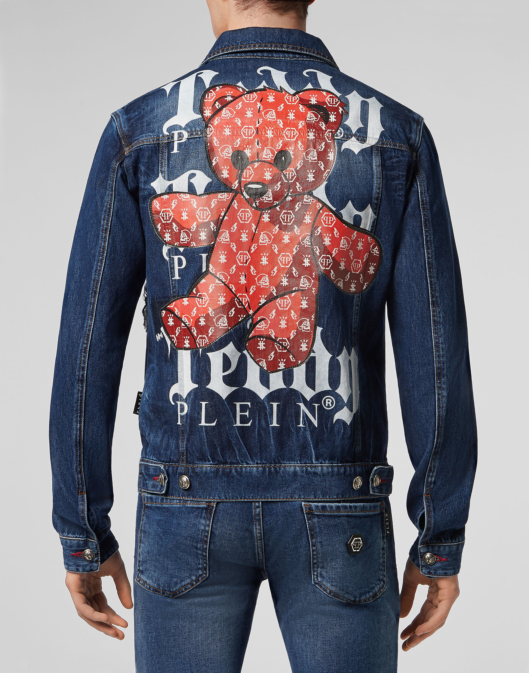 Moschino Teddy Bear-buttons Cropped Denim Jacket in Blue | Lyst