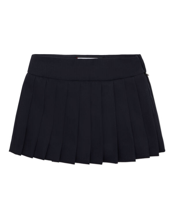 Wool Pleated Mini Skirt