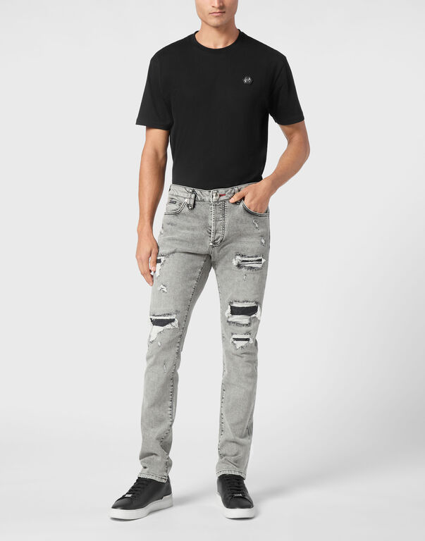 Denim Super Straight Cut Fit Trousers