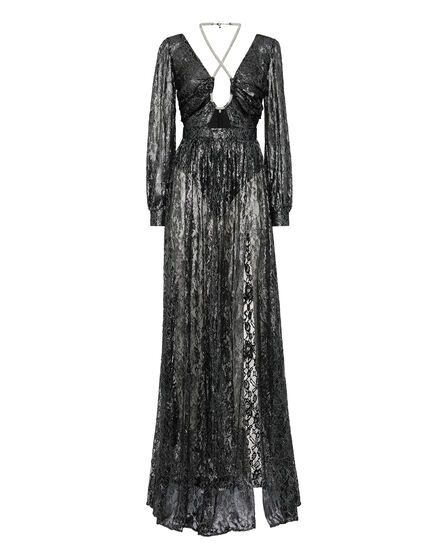 Crystal Lace Long Dress