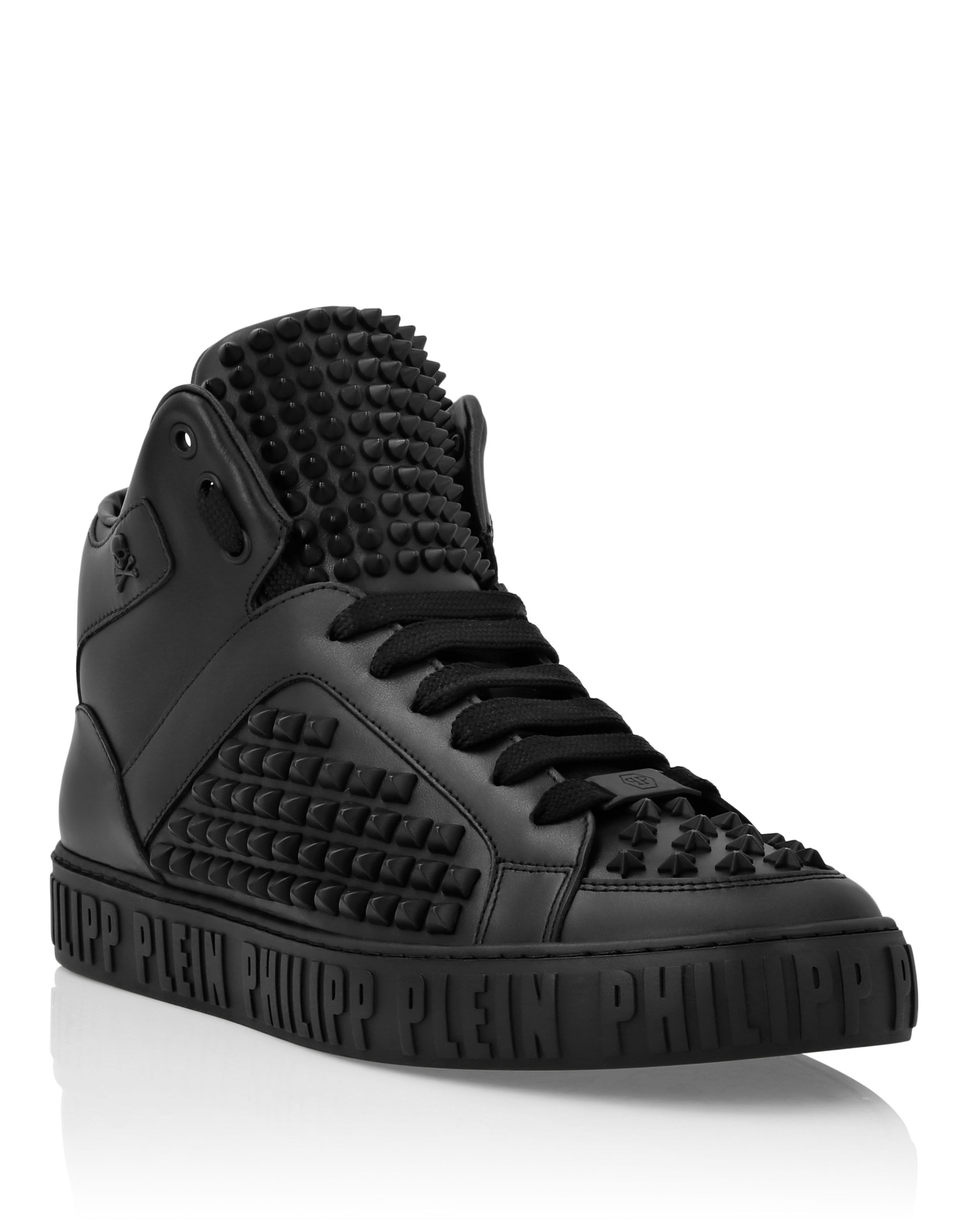 Faux leather high top sneakers clearance