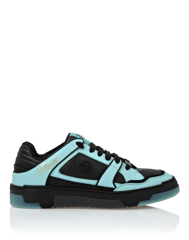 Mix Leather Lo-Top Sneakers Hexagon