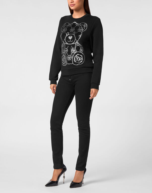 Sweatshirt Long-Sleeve Strass Teddy Bear