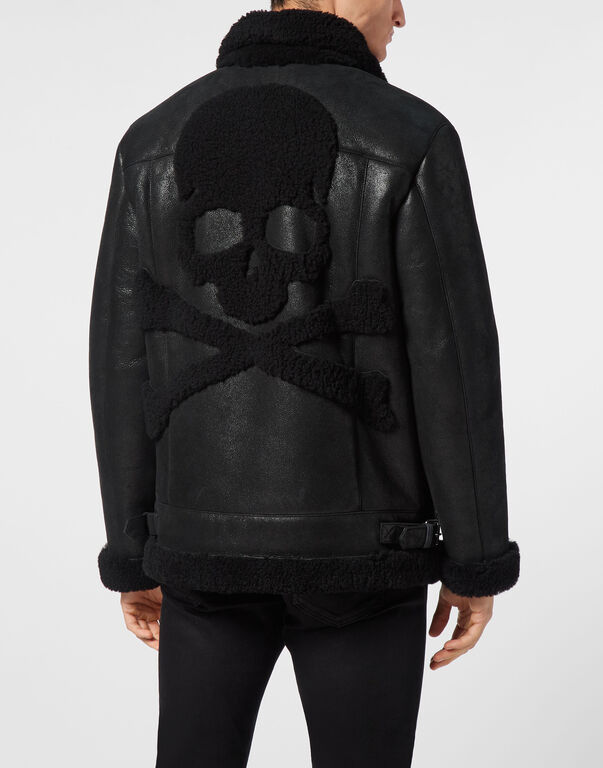 Shearling Leather Biker Jacket