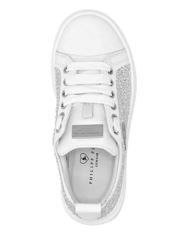 Satin Lo-Top Sneakers Strass Hexagon