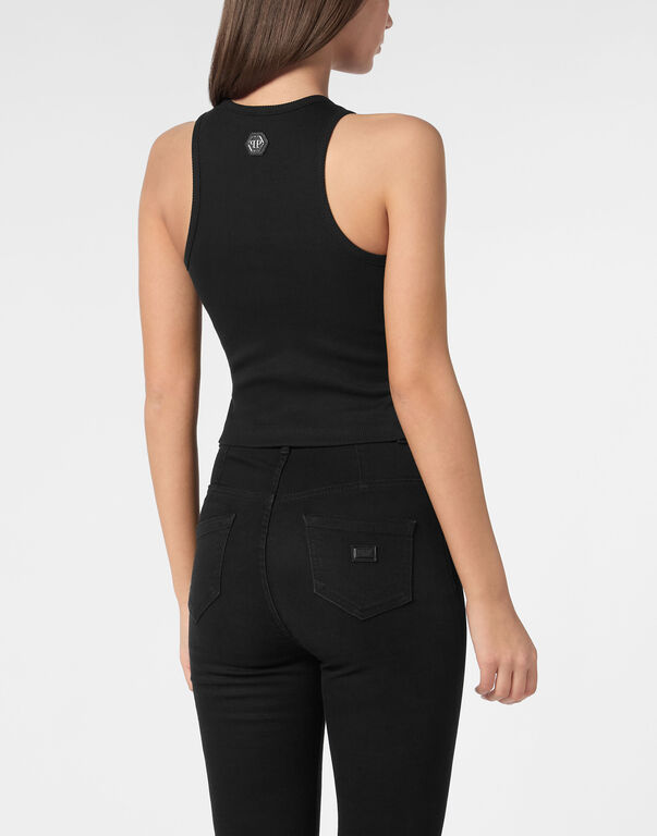 Jersey Rib Tank Top Fringe