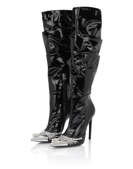 Patent Leather Boots Hi-Heels