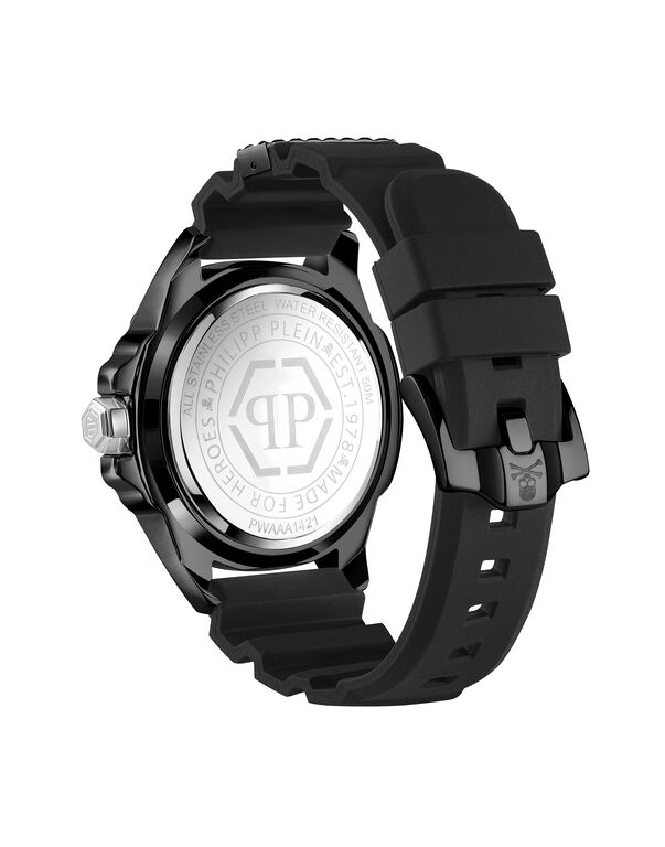 THE $KULL 44MM - BICO CASE - BLACK DIAL - BLACK STRAP - Watch Skull