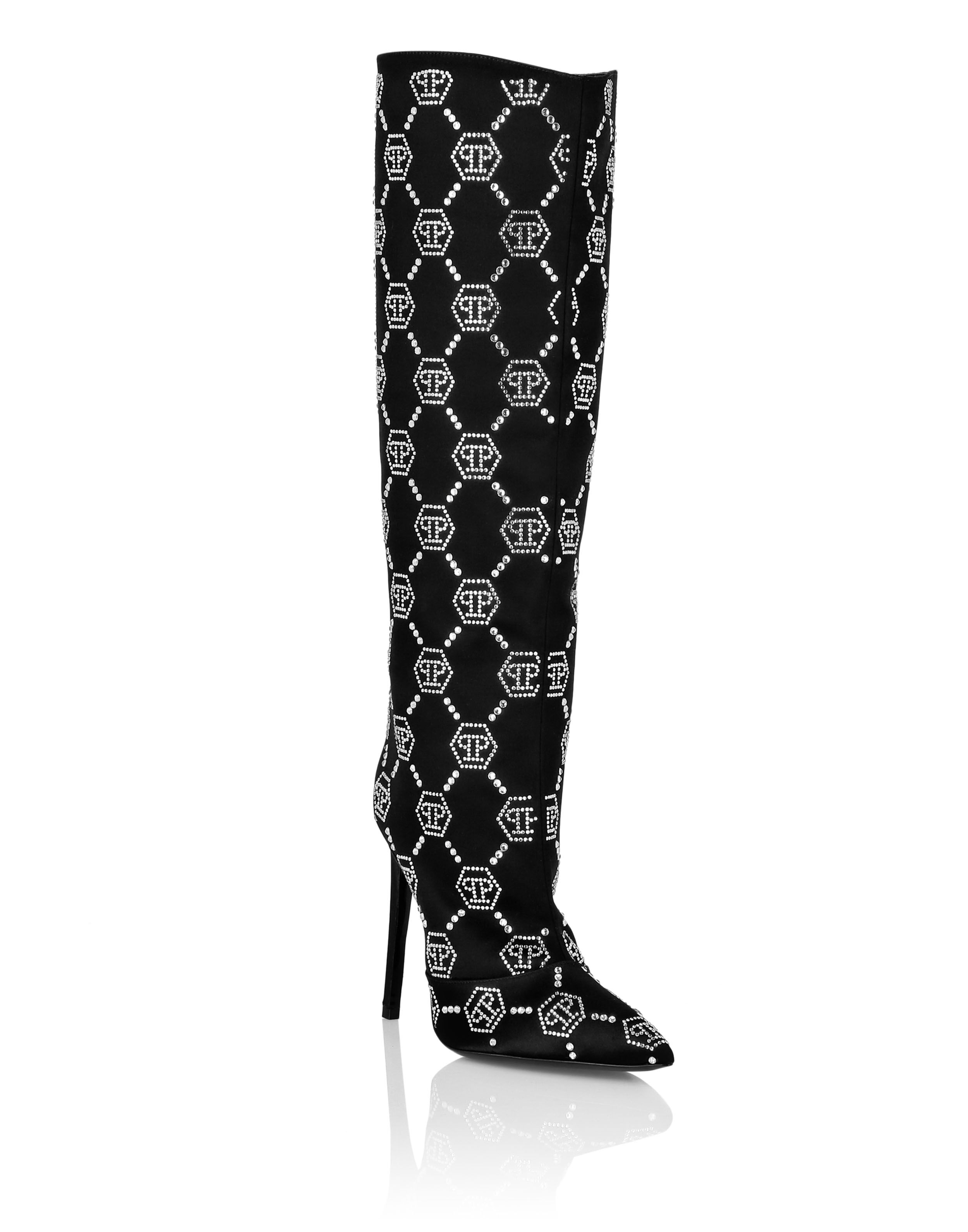 Thigh high satin boots 2025