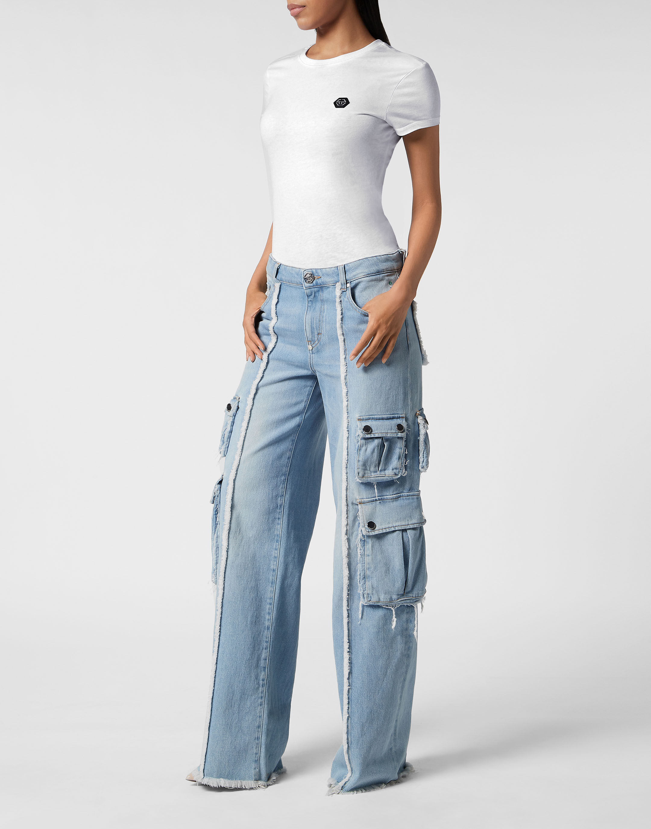 Denim Cargo Trousers Philipp Plein