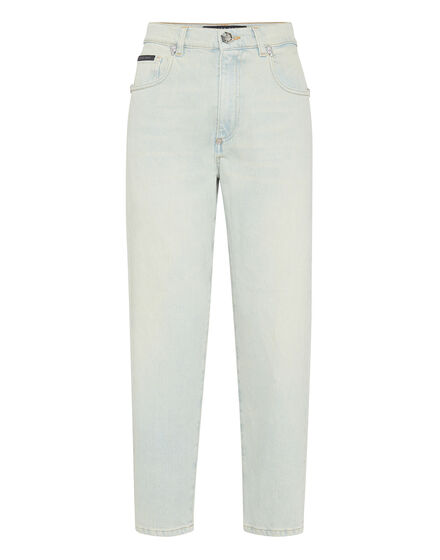 Denim Trousers Crystal Skull