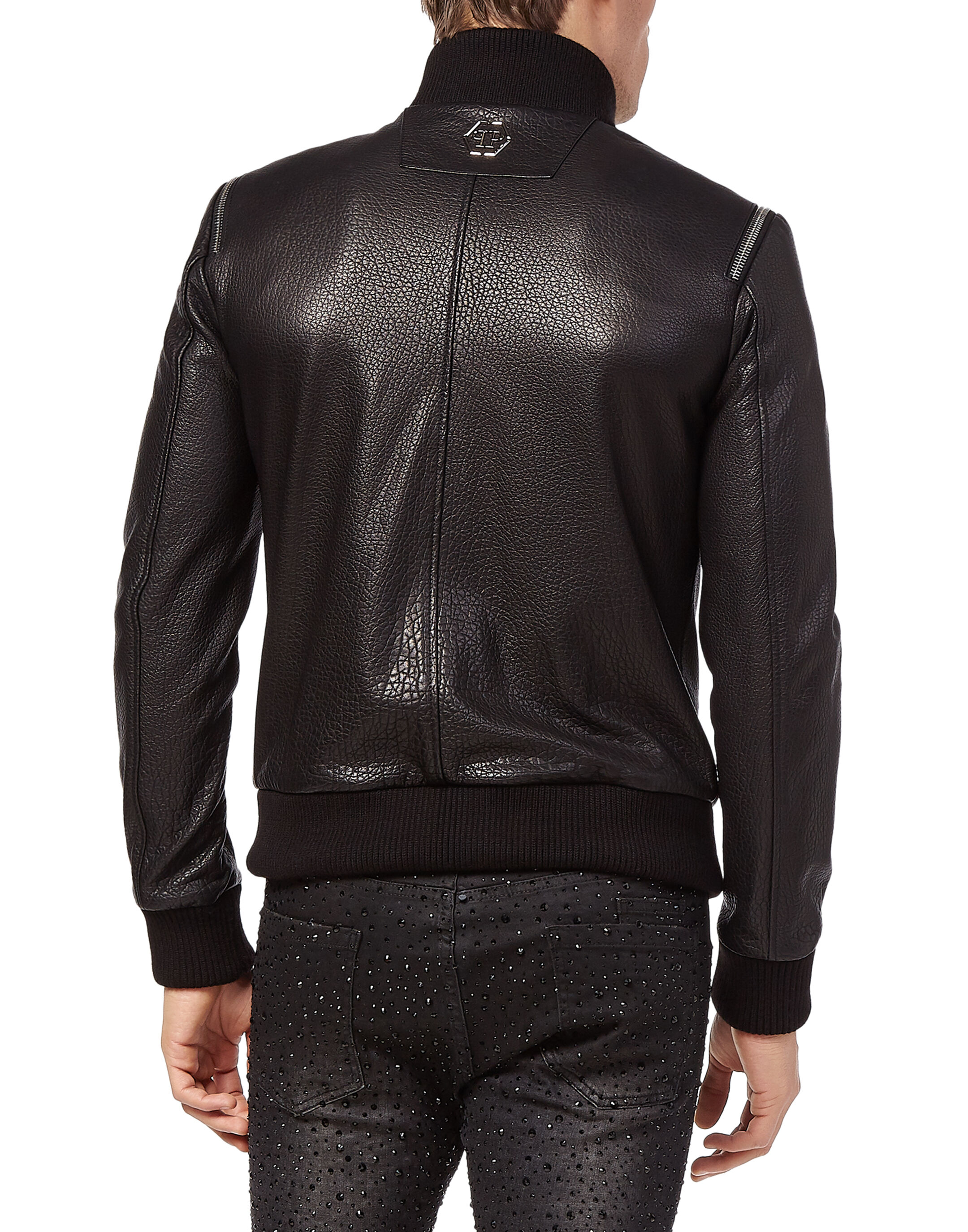Philipp plein leather jacket mens hotsell