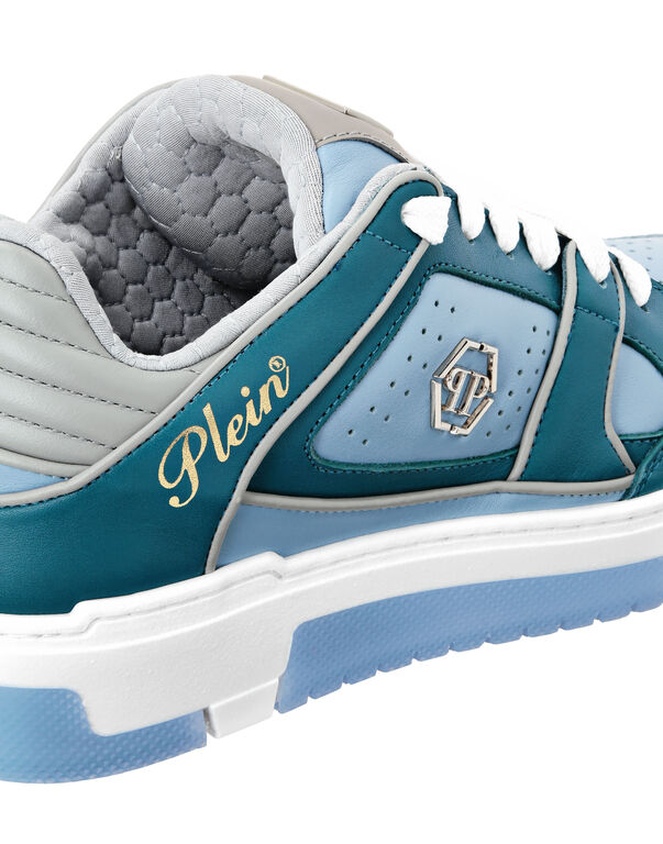 Mix Leather Lo-Top Sneakers Hexagon