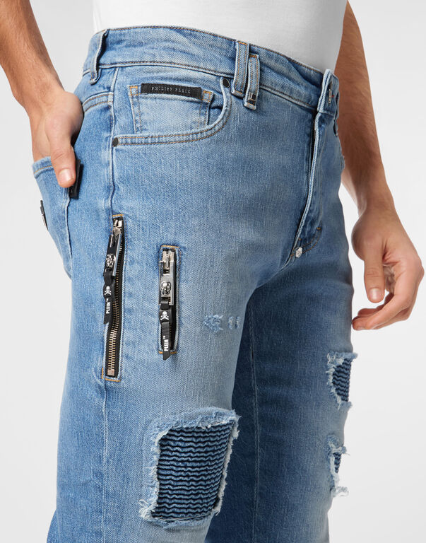 Denim Rock Star Fit Trousers Studs