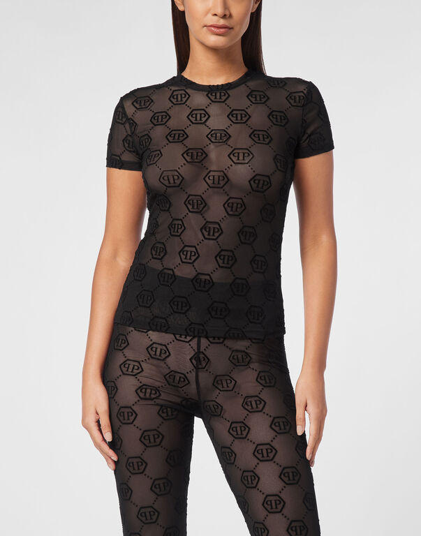 Tulle T-shirt Round Neck SS Monogram